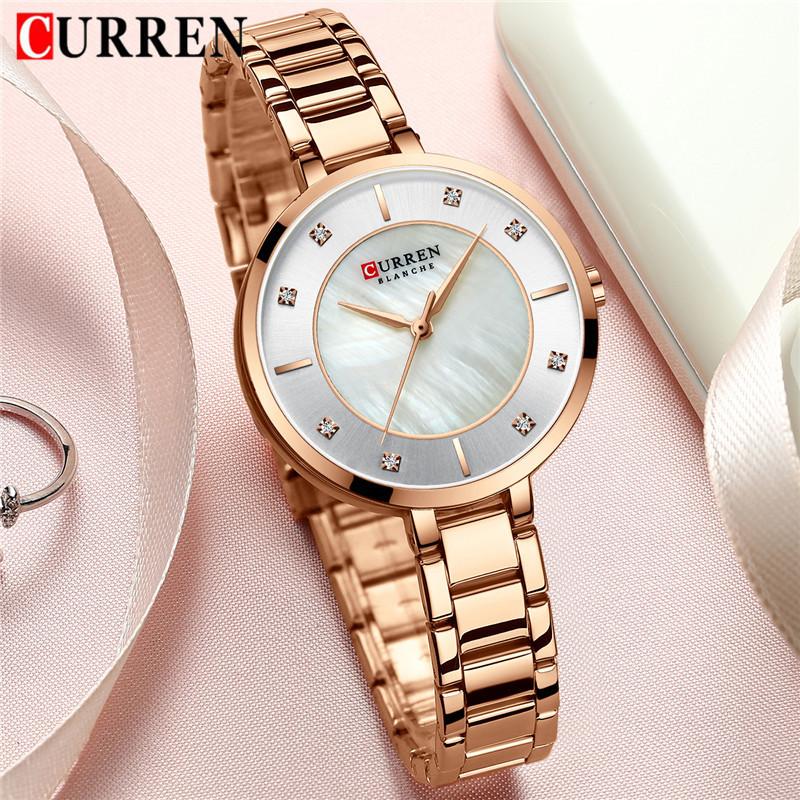 Wristwatches CURREN Fashion Women Watches Top Ladies Girl Wrist Watch Stainless Steel Bracelet Classic Casual Female Clock 9051, Slivery;brown
Wristwatches CURREN Fashion Women Watches Top Ladies Girl Wrist Watch Stainless Steel Bracelet Classic Casual Female Clock 9051, Slivery;brown