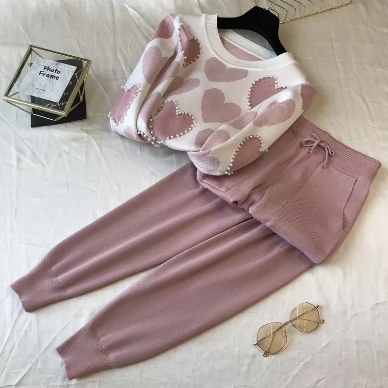2021 New Merchall Women Knit Sweet Pearls Pullover Sweaters+pants Sets Woman Fashion Jumpers Trousers 2 Pcs Costumes Tracksuit Outfit BW15, Blue suit
2021 New Merchall Women Knit Sweet Pearls Pullover Sweaters+pants Sets Woman Fashion Jumpers Trousers 2 Pcs Costumes Tracksuit Outfit BW15, Blue suit