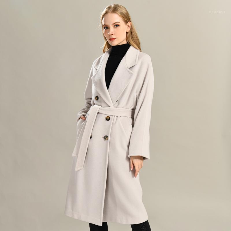 Women' Wool & Blends High-end Cashmere Coat Classic Double-breasted Suit Collar High Quality Double Face Belt 2021 Autumn Winter, White
Women' Wool & Blends High-end Cashmere Coat Classic Double-breasted Suit Collar High Quality Double Face Belt 2021 Autumn Winter, White