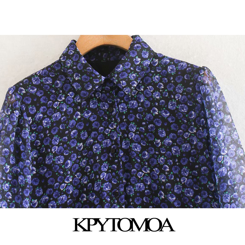 Vintage Elegant Floral Print Pleated Mini Dress Women Fashion Lapel Collar See Through Sleeve Female Dresses Vestidos Mujer 210303