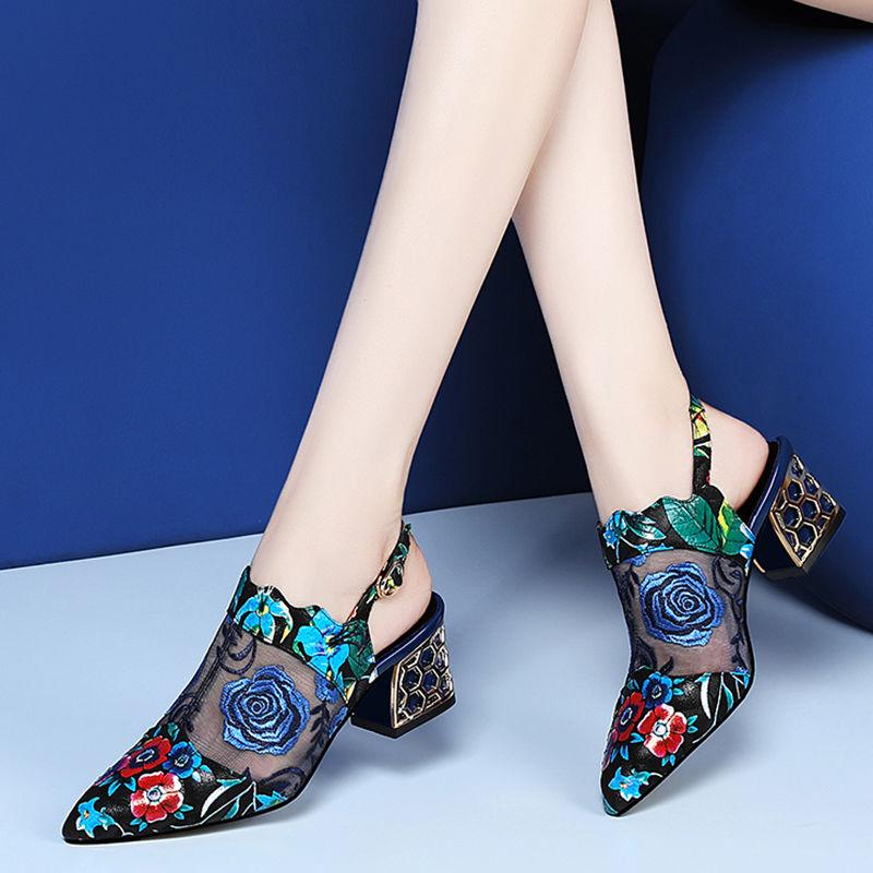 Sandals Spring Summer Women Floral Mesh Belt Buckle Lace Female High Heels Classics Pointed Toe Slippers Ladies Party Shoes, A1
Sandals Spring Summer Women Floral Mesh Belt Buckle Lace Female High Heels Classics Pointed Toe Slippers Ladies Party Shoes, A1