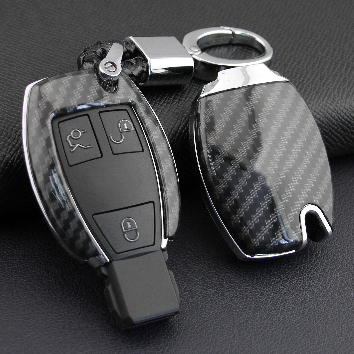 

Carbon Fiber Hard Car Key Fob Chain Cover Case For Mercedes-Benz W205 W212 X253 W166 X204 X166 W176 W246 W204 W222 W463 X156