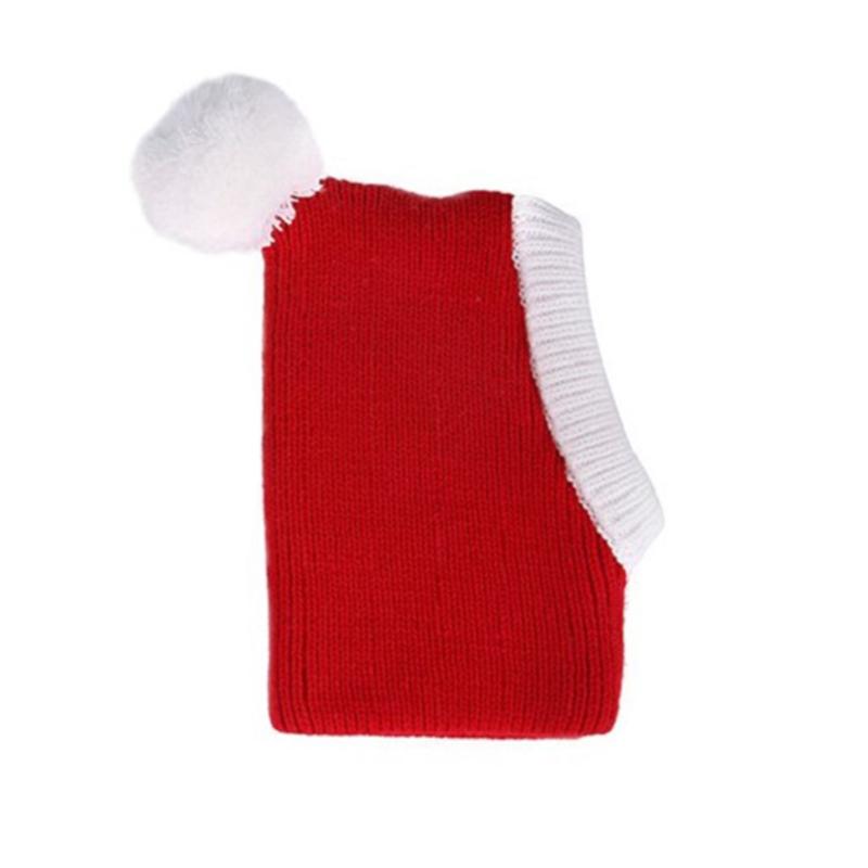 Dog Apparel 1 Pc Christmas Pet Headwear Bichon Head Cover Holiday Headgear Ornament(Red)