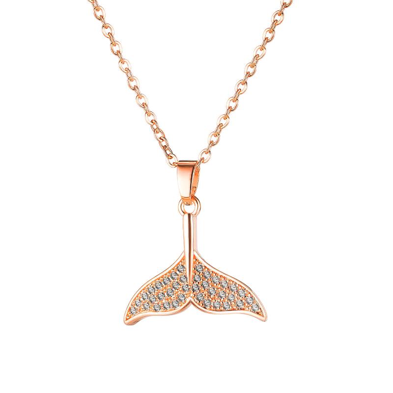 Chains Cyue Fashion 316L Stainless Steel Necklace Chain Rose Fish Tail Pendant Charm With Pave CZ For Girl Women Jewelry
Chains Cyue Fashion 316L Stainless Steel Necklace Chain Rose Fish Tail Pendant Charm With Pave CZ For Girl Women Jewelry