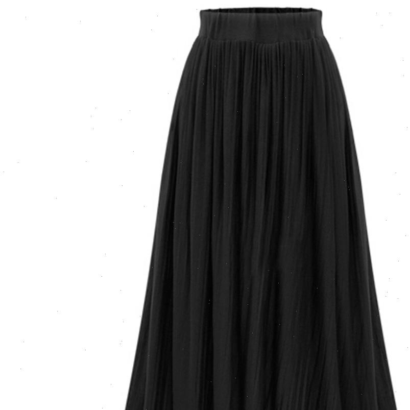 chiffon vacation retro solid long womens skirt fashion high waist elastic pleated summer women, Black
chiffon vacation retro solid long womens skirt fashion high waist elastic pleated summer women, Black