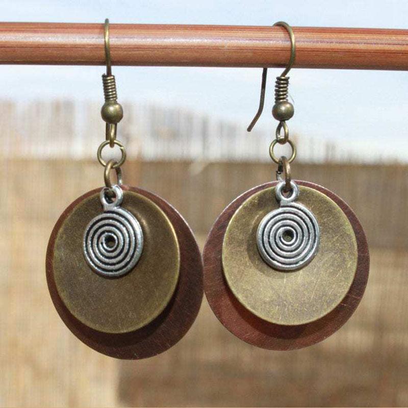 Dangle & Chandelier Layered Round Disc Two Tone Drop Spiral Earrings For Women Retro Bohemia Tribal Hanging Jewelry Gift, Silver
Dangle & Chandelier Layered Round Disc Two Tone Drop Spiral Earrings For Women Retro Bohemia Tribal Hanging Jewelry Gift, Silver