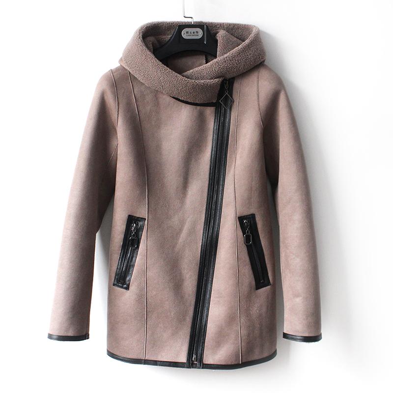 Women's Fur & Faux RUGEGE 2021 Trench Coat Fur-Sued Suede Lamb Hooded Zip Warm Jacket Fleece, Brown
Women's Fur & Faux RUGEGE 2021 Trench Coat Fur-Sued Suede Lamb Hooded Zip Warm Jacket Fleece, Brown