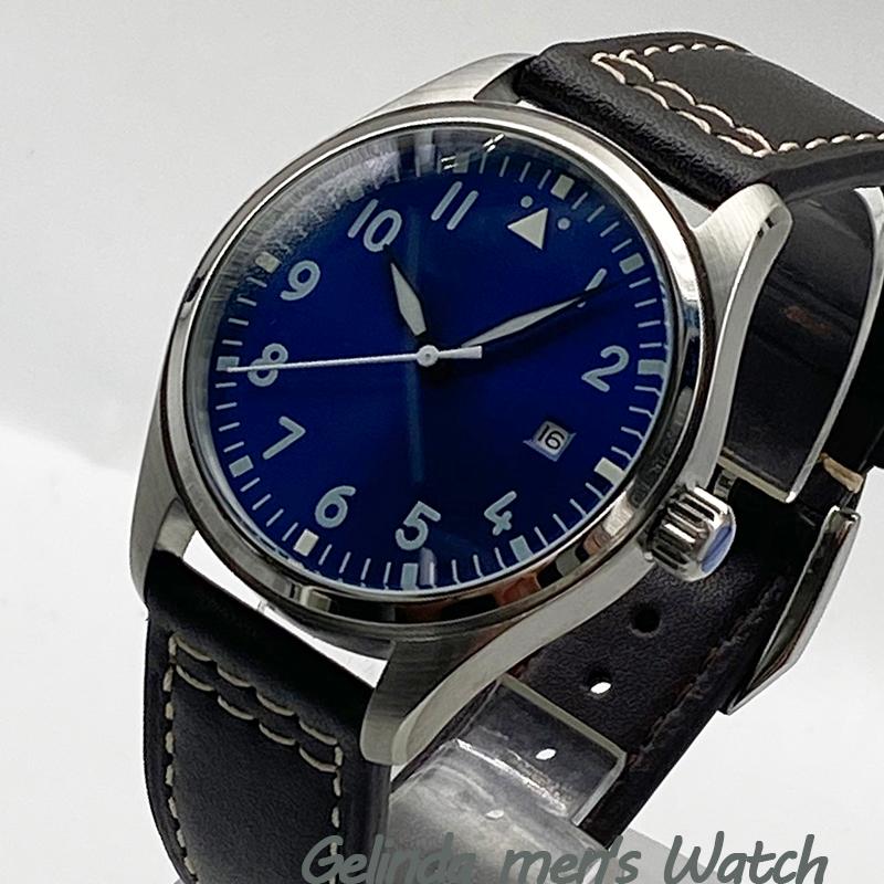 Wristwatches Classic Fashion 40mm Luminous Men's Sports Military Luxury Mechanical Automatic Blue Sterile Dial Brown Leather, X3
Wristwatches Classic Fashion 40mm Luminous Men's Sports Military Luxury Mechanical Automatic Blue Sterile Dial Brown Leather, X3