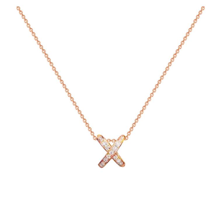Sterg Sier Cross Pendant Necklace Rose Gold Fill Micro White Sapphire CZ | Eternity Love Women's Jewelry