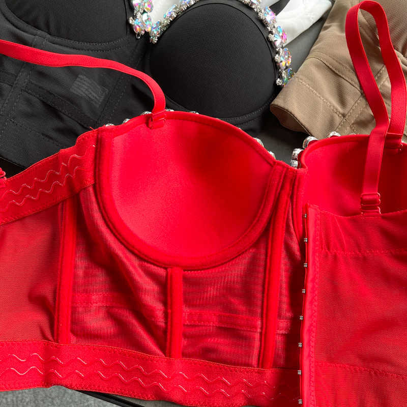DEAT Women Outer Versatile Perspective Mesh Suspender Vest Sexy Solid Color Diamond Slim Fashion Spring Summer 11B551 210709