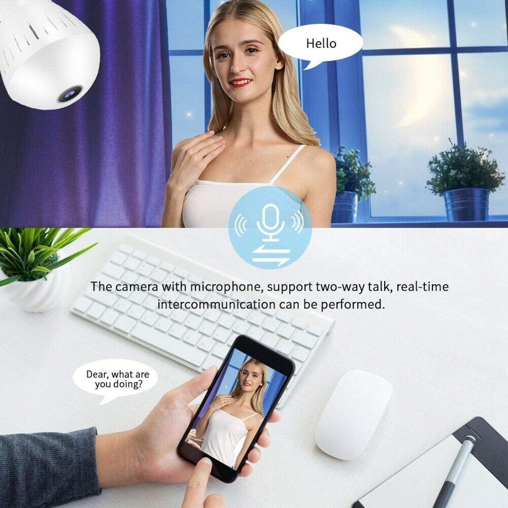 2MP Wifi Panorama Camera Security Lamp Panoramic Bulb CCTV Video Wireless IP Camera Surveillance Fisheye HD Night Vision Cam