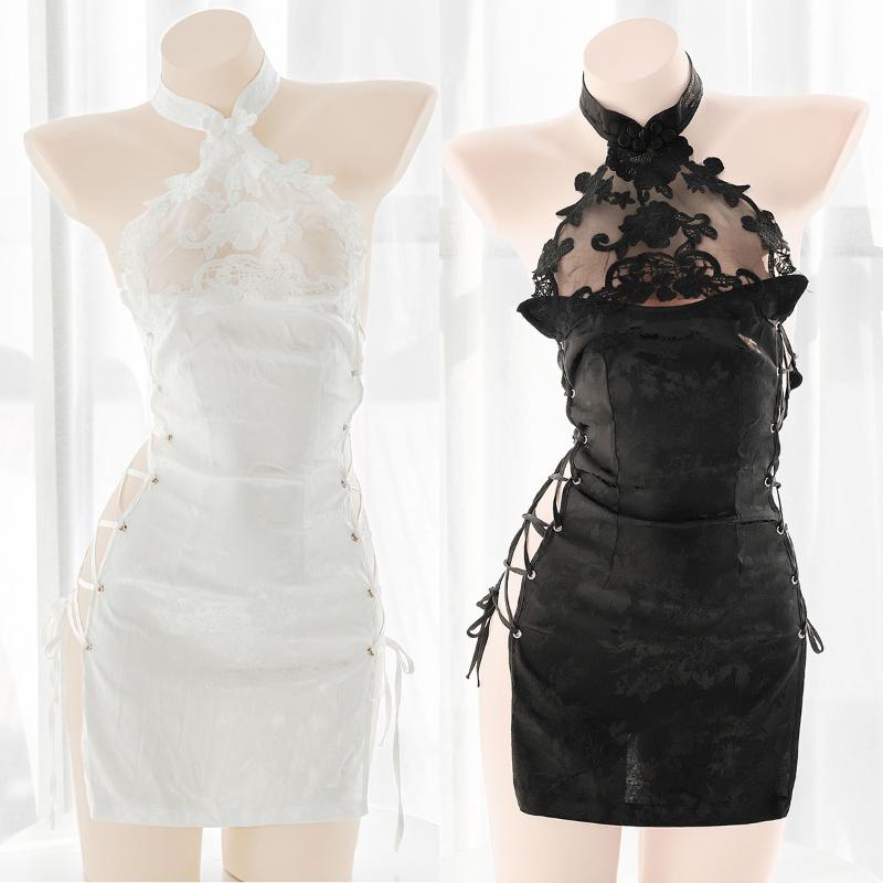Bras Sets Gothic Women Hollow Lace Cheongsam Sexy Bondage Backless Qipao Chinese Traditional Dress Lingerie Anime Maid Cosplay Costume
Bras Sets Gothic Women Hollow Lace Cheongsam Sexy Bondage Backless Qipao Chinese Traditional Dress Lingerie Anime Maid Cosplay Costume