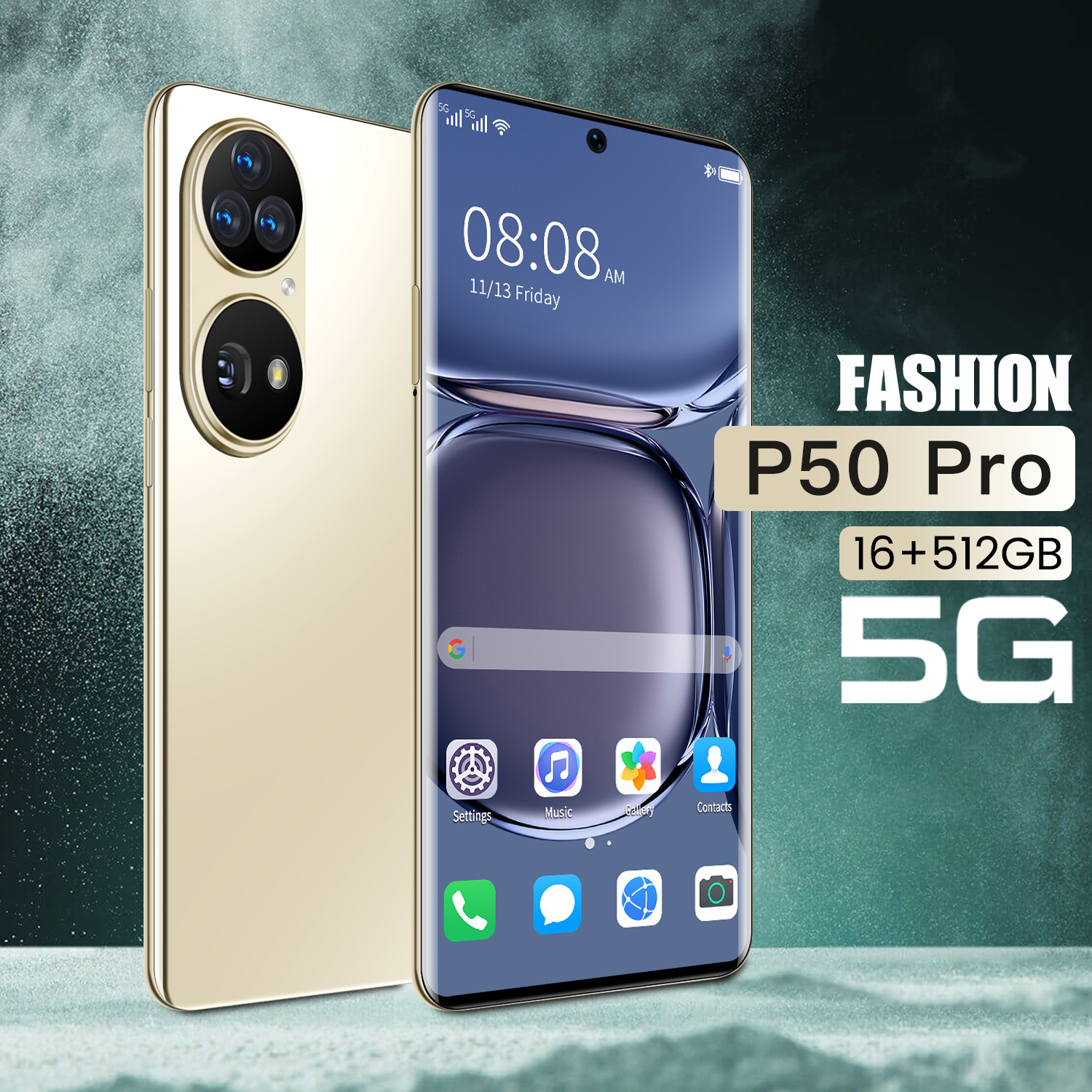 P50Pro 2022 Dernier smartphone grand écran 4G WCDMA AGM Version globale Téléphone portable 7,3 pouces 8000mAh Octa Core Quad 16GB + 512 Go de tél