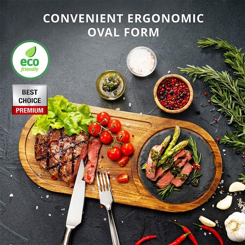 Dishes & Plates Natural Wood Steak Serving With Slate Stone Charcuterie Board Sushi Dessert Plate BBQ Grill Fish Tray