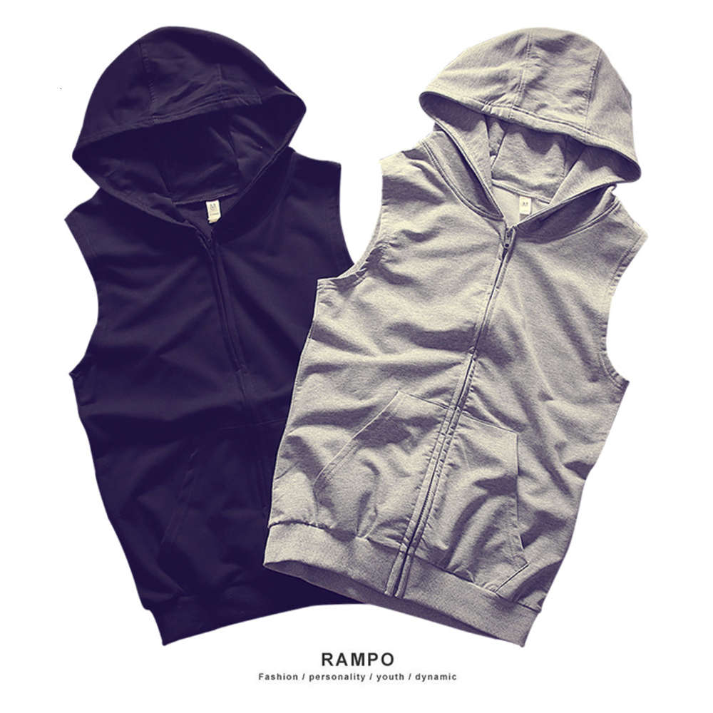 2019 summer men's T-Shirt NEW hooded loose sports fitness sleeveless vest trendy men's solid Korean cardigan
2019 summer men's T-Shirt NEW hooded loose sports fitness sleeveless vest trendy men's solid Korean cardigan