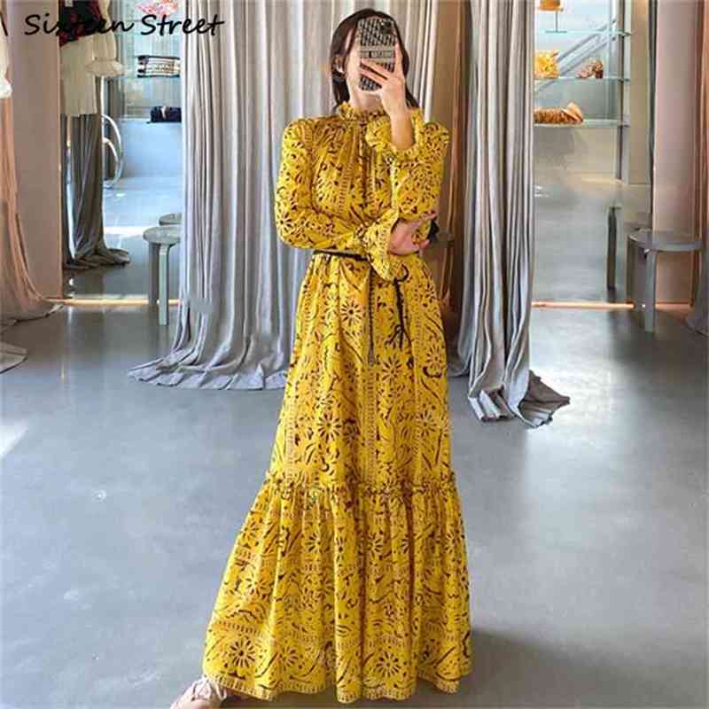 Vintage Yellow Maxi Dresses for Woman printed Elegant Party Vestidos Long-sleeve Autumn Women Clothing 210603, Brown
Vintage Yellow Maxi Dresses for Woman printed Elegant Party Vestidos Long-sleeve Autumn Women Clothing 210603, Brown
