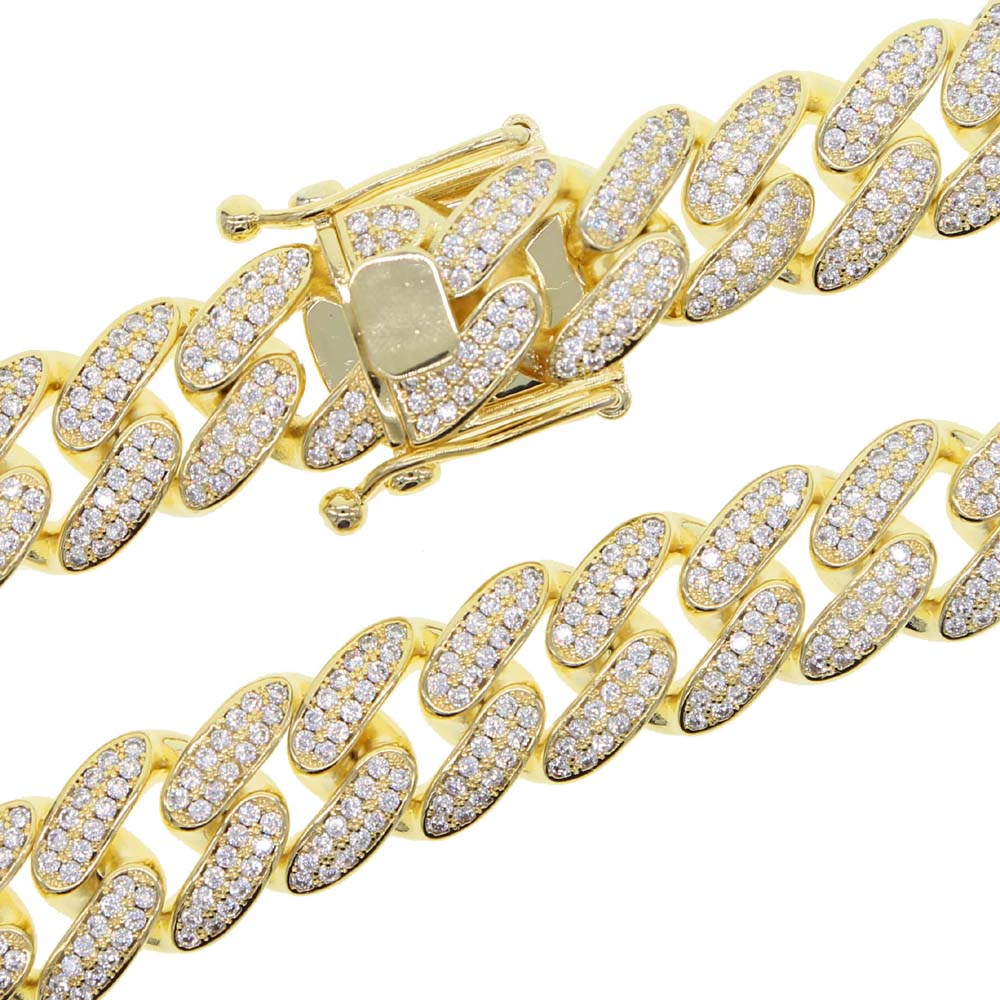 Hiphop Iced Out Bling 5A CZ Cubic Zirconia 18mm Width Cuban Link Chain Necklace Big Heavy Chunky Choker Jewelry For Women Men