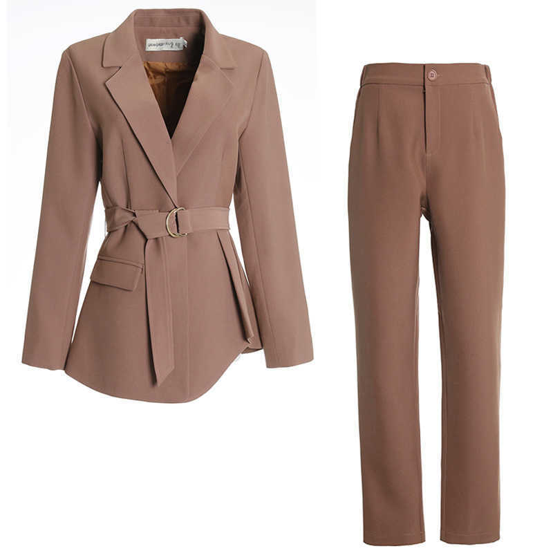 Business women's suits pants autumn slim waist ladies jacket Office casual trousers female Two-piece set 210527
Business women's suits pants autumn slim waist ladies jacket Office casual trousers female Two-piece set 210527