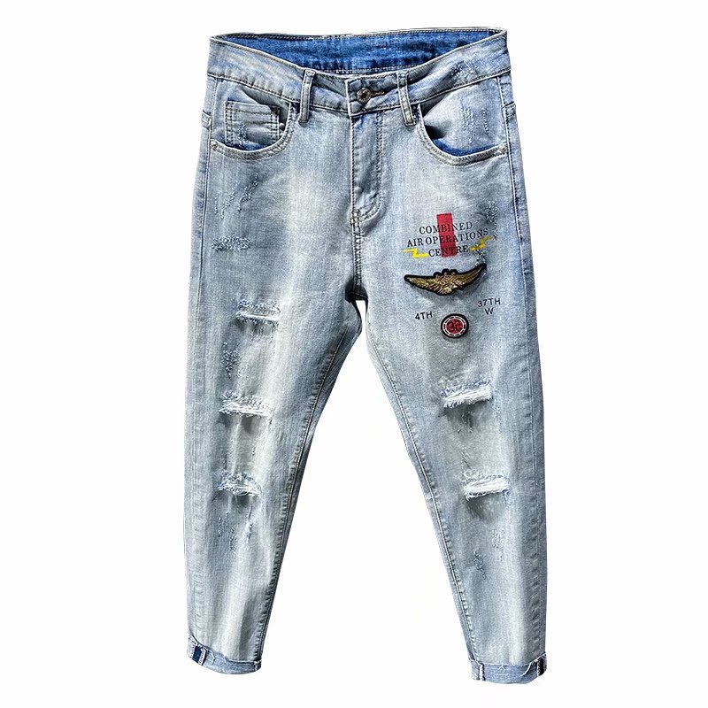 2021 Denim Jeans Men Spring Brand Stretch Korean Hole 3D Embroidery Printing Young Boys Teenager Students Harem Cargo Pants, Blue
2021 Denim Jeans Men Spring Brand Stretch Korean Hole 3D Embroidery Printing Young Boys Teenager Students Harem Cargo Pants, Blue