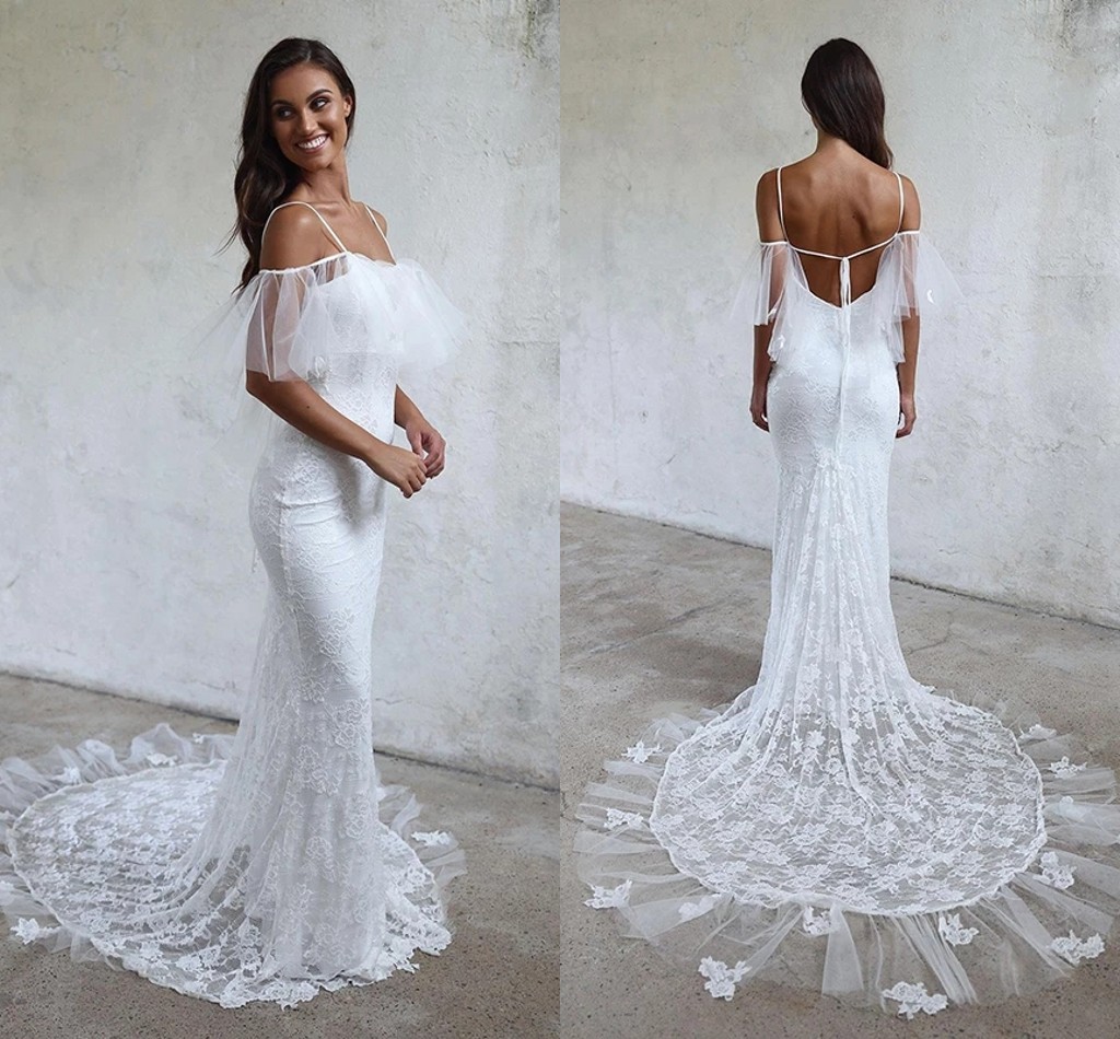 Romantic Boho Cold Shoulder Memaid Wedding Dress Lace with Sleeves 2022 Applique Tulle Backless Country Designer African Court Train Modest Bridal Gowns, Blue
Romantic Boho Cold Shoulder Memaid Wedding Dress Lace with Sleeves 2022 Applique Tulle Backless Country Designer African Court Train Modest Bridal Gowns, Blue