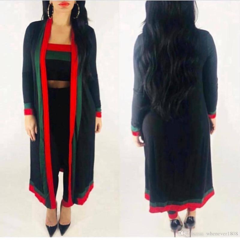 Casual Dresses Designer Striped 3 Pieces Sets Womens Outfits Long Cloak Strapless Overalls Bodysuit Women Clothing Costumes P74 AAA