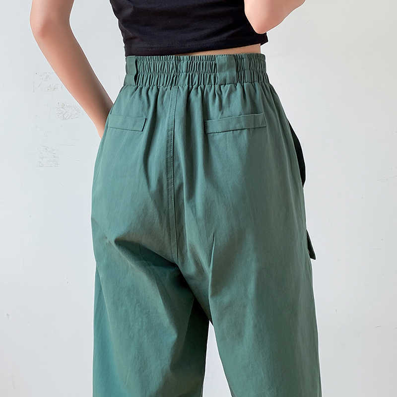 High Waist Harem Pants Women Summer Elastic Pocket Sweatpants Female Street Wear Fashion Casual Harajuku 210601