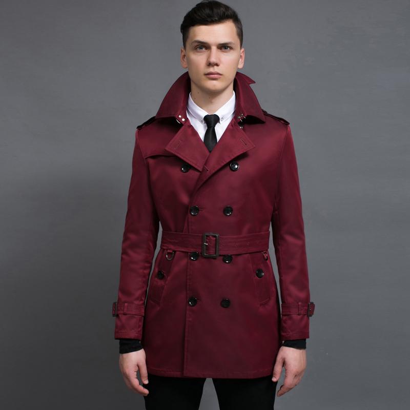 Men' Trench Coats Wine Red Mens Coat Luxury England Style Double Breasted Solid Color Jackets Fashion Long Man
Men' Trench Coats Wine Red Mens Coat Luxury England Style Double Breasted Solid Color Jackets Fashion Long Man