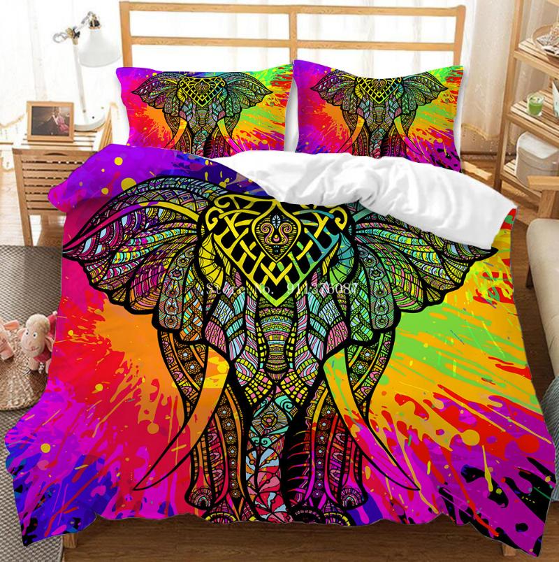 

Bedding Sets Elephant Set Single  Full Queen King Size African Wild Bed Aldult Kids Bedroom Duvet Cover Home Textile, 18