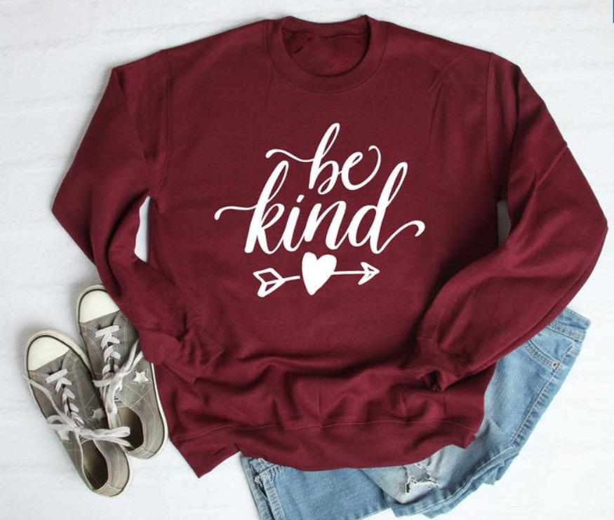 Women's Hoodies & Sweatshirts Be Kind Sweatshirt Woman Long Sleeve Fleece Jumper Harajuku Kpop Women, Black 
Women's Hoodies & Sweatshirts Be Kind Sweatshirt Woman Long Sleeve Fleece Jumper Harajuku Kpop Women, Black