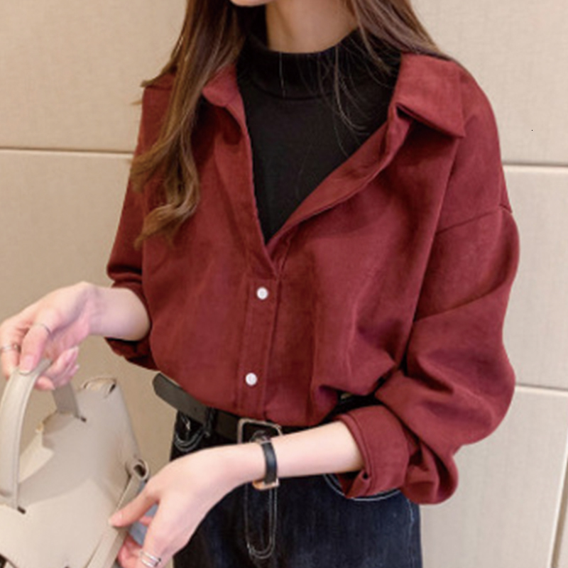2021 New Fashion Blouses Spring Autumn Corduroy Splice Fake Two Piece Shirt Vintage Turn Down Collar Blouse Women Spon, 03
2021 New Fashion Blouses Spring Autumn Corduroy Splice Fake Two Piece Shirt Vintage Turn Down Collar Blouse Women Spon, 03