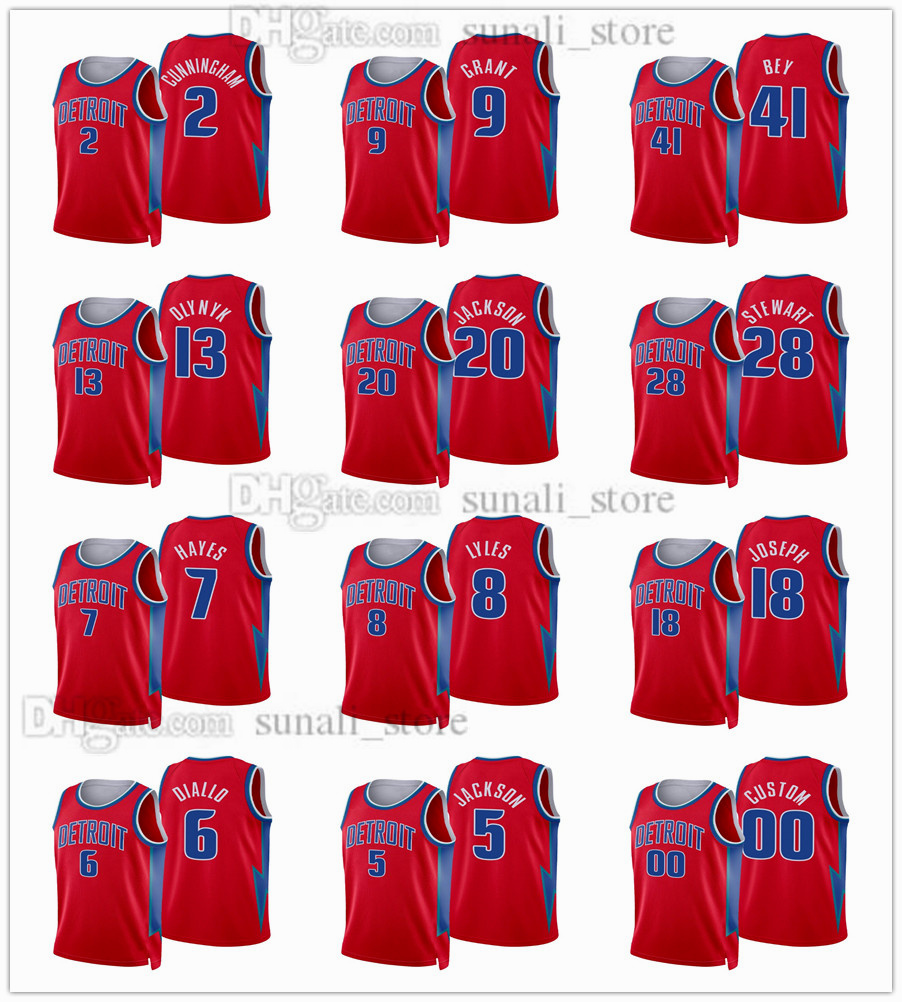 2021-22 City Red Basketball Jerseys Saddiq Bey 41 Cade Cunningham 2 Jerami Grant 9 Killian Hayes 7 Frank 5 Josh Jackson 20 Kelly Olynyk 13 T, Black;red
2021-22 City Red Basketball Jerseys Saddiq Bey 41 Cade Cunningham 2 Jerami Grant 9 Killian Hayes 7 Frank 5 Josh Jackson 20 Kelly Olynyk 13 T, Black;red