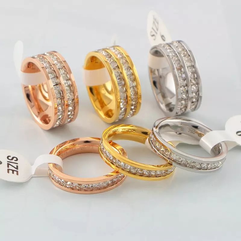 Lux design Top Quality Extravagant full diamond channel set Love Ring Gold Silver Rose Stainless Steel Couple Rings Fashion Women wedding Jewelry Lady Party Gifts 
Lux design Top Quality Extravagant full diamond channel set Love Ring Gold Silver Rose Stainless Steel Couple Rings Fashion Women wedding Jewelry Lady Party Gifts