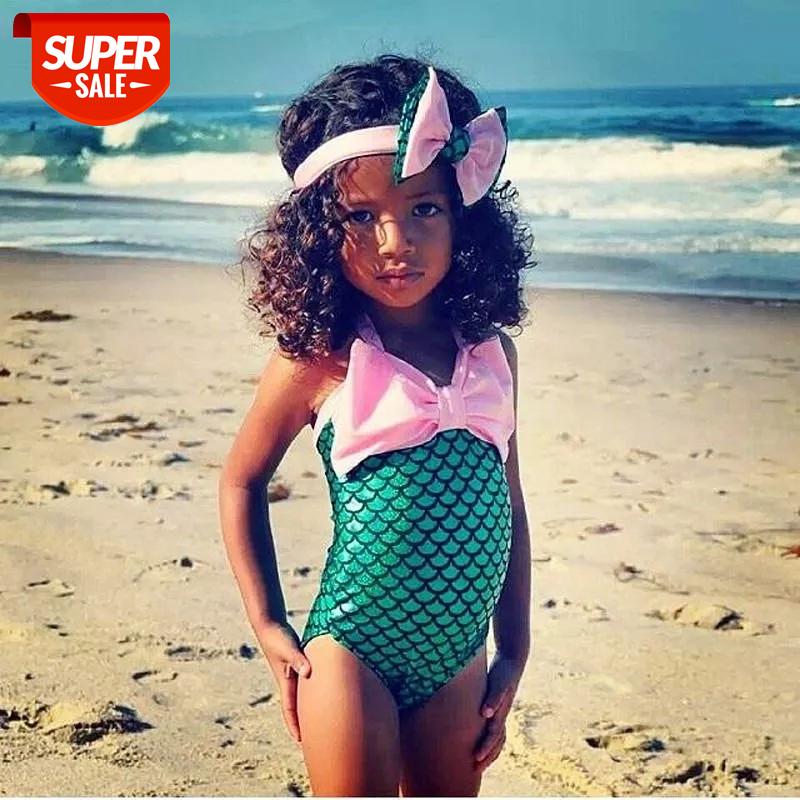 One-piece Little Girl Mermaid Bow Halter Swimsuit Baby Kids Girls Sequins Summer Swimwear+Headband Bikini Set Bathing Suit #Gi82, White;black
One-piece Little Girl Mermaid Bow Halter Swimsuit Baby Kids Girls Sequins Summer Swimwear+Headband Bikini Set Bathing Suit #Gi82, White;black