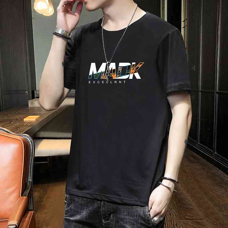 Short sleeve t-shirt 2021 summer new Xinjiang cotton base Shirt Youth Korean fashion printed men's T-shirt