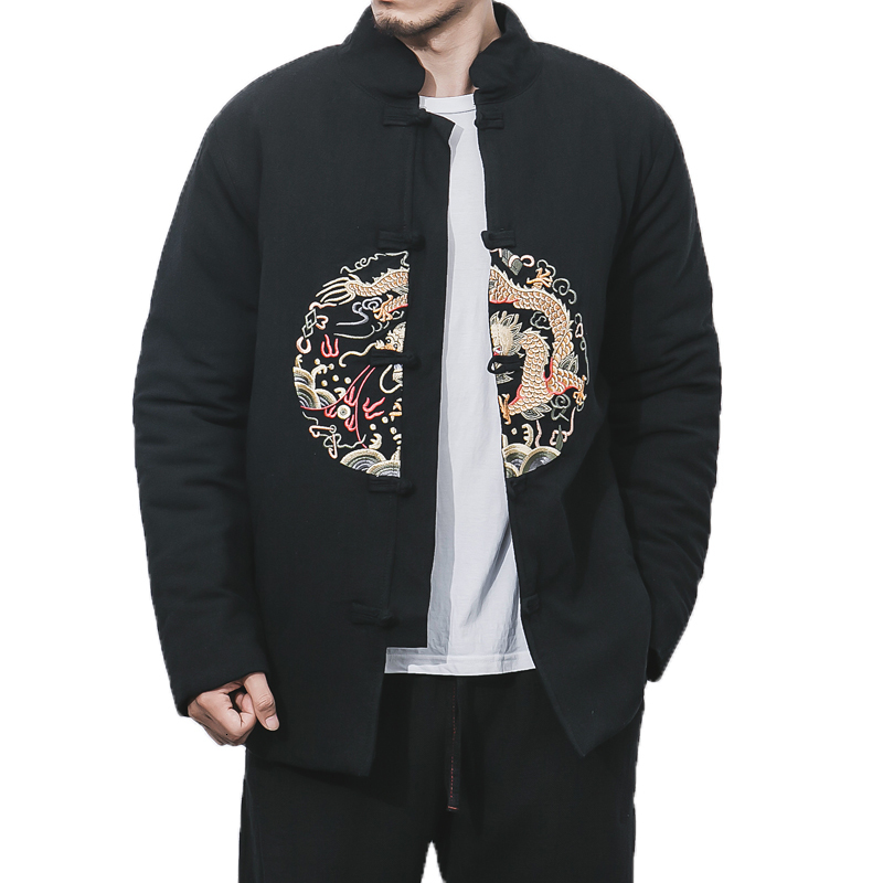 2021 New Wearing Black Traditional Chinese Casual Winter Jackets and Dragon Coats Embroidered Men's Clothing Whs6
2021 New Wearing Black Traditional Chinese Casual Winter Jackets and Dragon Coats Embroidered Men's Clothing Whs6