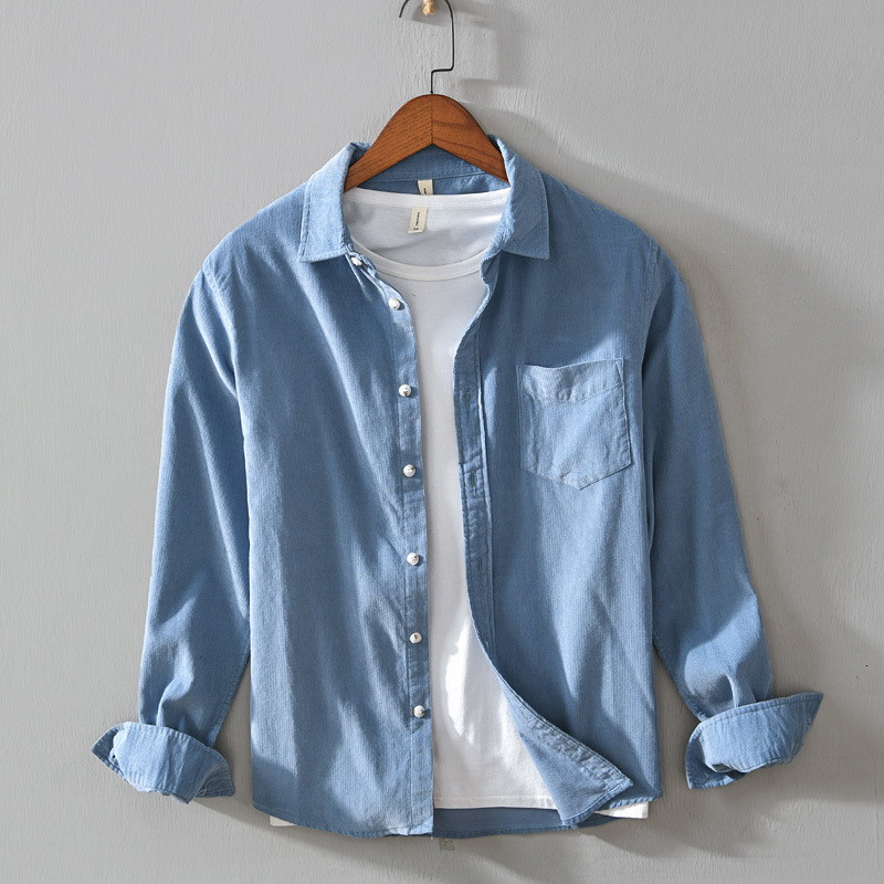 2021 New Hot Autumn/winter Quality 100% Cotton Long Veet Sleeves Button Smart Collar Casual Men's Shirts Putd, Blue.
2021 New Hot Autumn/winter Quality 100% Cotton Long Veet Sleeves Button Smart Collar Casual Men's Shirts Putd, Blue.