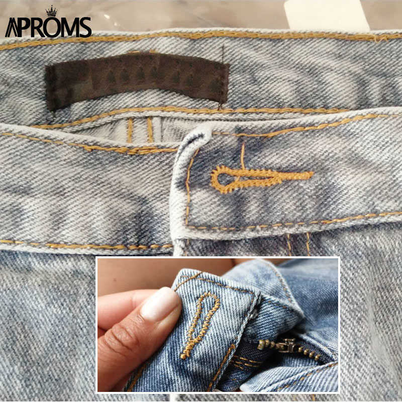 Aproms Casual Blue Denim Shorts Women Sexy High Waist Buttons Pockets Slim Fit Summer Beach Streetwear Jeans 210714