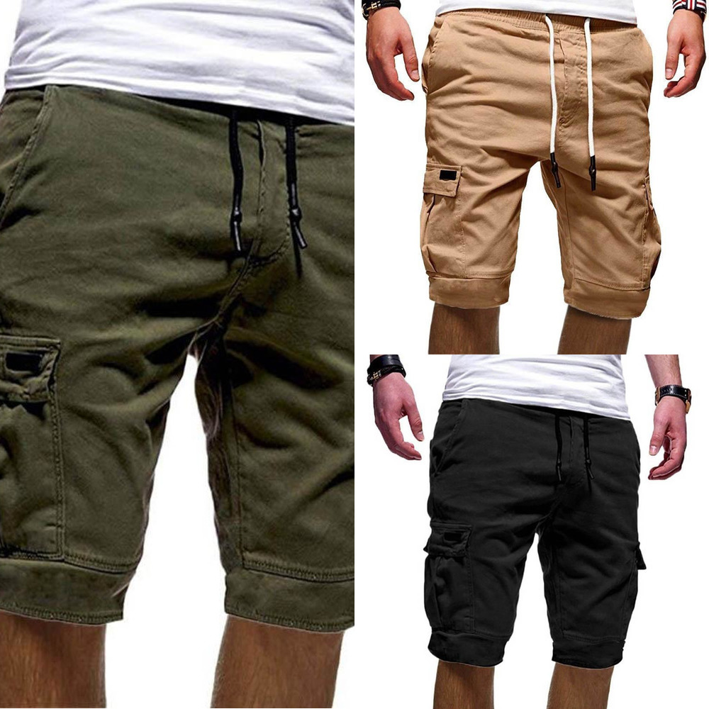 Summer Casual Men Solid Color Cargo Shorts Multi-Pockets Drawstring Fifth Pants men's shorts L0221, Khaki
Summer Casual Men Solid Color Cargo Shorts Multi-Pockets Drawstring Fifth Pants men's shorts L0221, Khaki