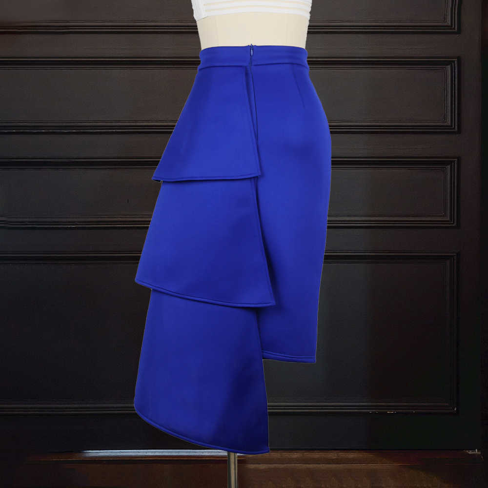 Women High Waist Pencil Skirt Bodycon Ruffle Party Sexy Celebrate Classy Elegant Office Lady Modest Slim African Fashion Falads 210619