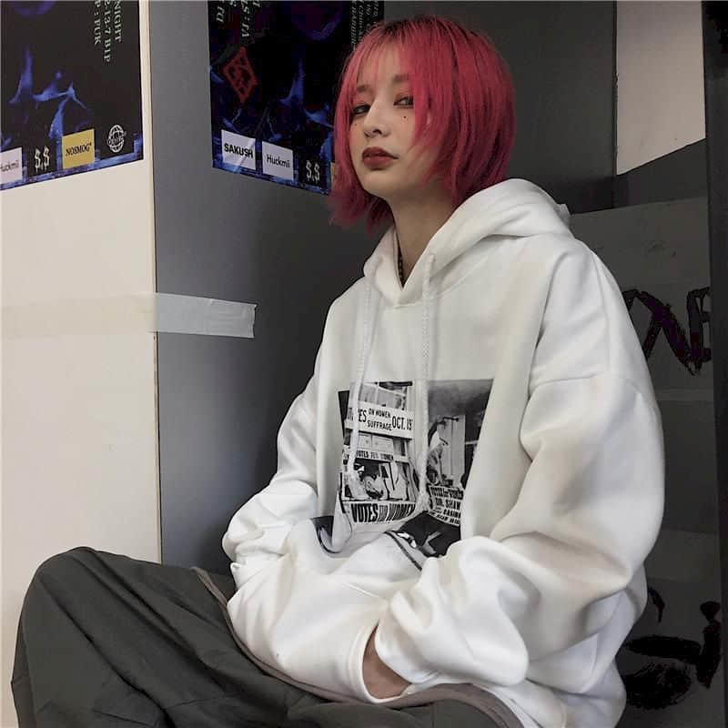harajuku hoodies couple clothes gothic tops women comic print loose plus fleece hooded sweatshirt jackets streewear pullover 201020