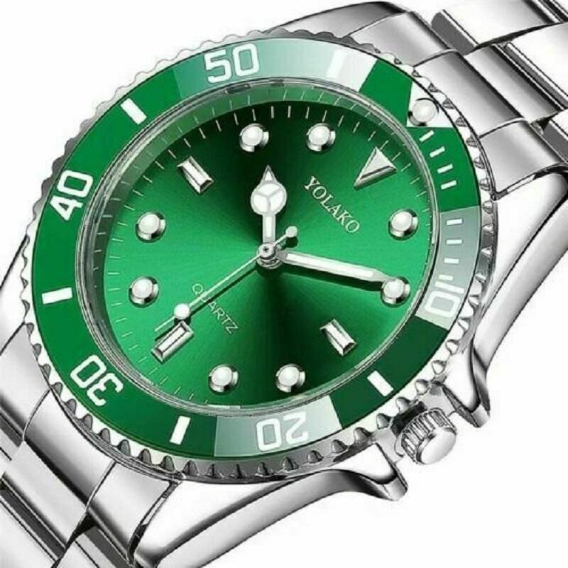 Wristwatches 2021 Mens Watches Date Sport Quartz Analog Wrist Watch Military Stainless Steel Top Fashion Men Gift, Red