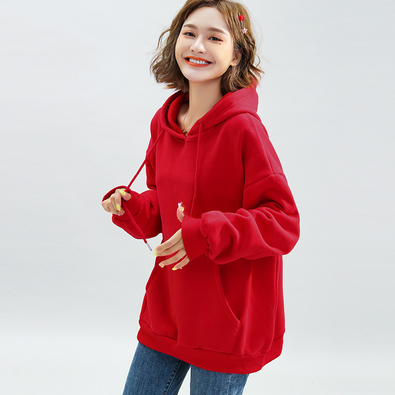 KAFAKACE Women Hoodies & Sweatshirts Basic Thickening Solid Tops&Tees Casual Hoodies Long Sleeve Sweatshirts New Pullover 201102