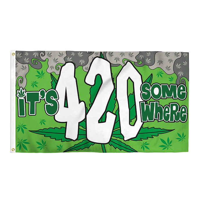 It's 420 Somewhere Outdoor Flags Banners 3X5FT 100D Polyester Fast Shipping High Quality Vivid Color With Two Brass Grommets
It's 420 Somewhere Outdoor Flags Banners 3X5FT 100D Polyester Fast Shipping High Quality Vivid Color With Two Brass Grommets