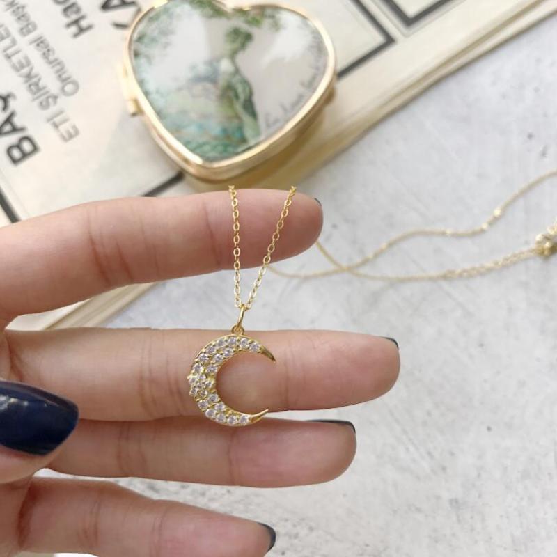 Pendant Necklaces Fashion Micro Zircon Moon 925 Sterling Silver & Pendants Gifts For Women Chains Cute Romantic Jewelry
Pendant Necklaces Fashion Micro Zircon Moon 925 Sterling Silver & Pendants Gifts For Women Chains Cute Romantic Jewelry