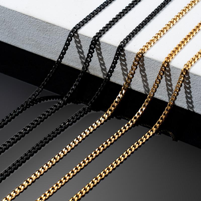 Chains 3mm Cuban Chain Necklace For Men Women Basic Punk Stainless Steel Curb Link Chokers Vintage Gold Tone Solid Metal Collar, Silver
Chains 3mm Cuban Chain Necklace For Men Women Basic Punk Stainless Steel Curb Link Chokers Vintage Gold Tone Solid Metal Collar, Silver