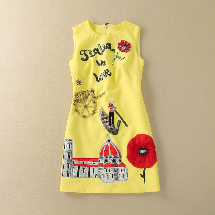 223 2021 Runway Dress Spring Summer Dress Crew Neck Sleeveless Brand Same Style Empire Womens Dress Fashion SH, Yellow
223 2021 Runway Dress Spring Summer Dress Crew Neck Sleeveless Brand Same Style Empire Womens Dress Fashion SH, Yellow