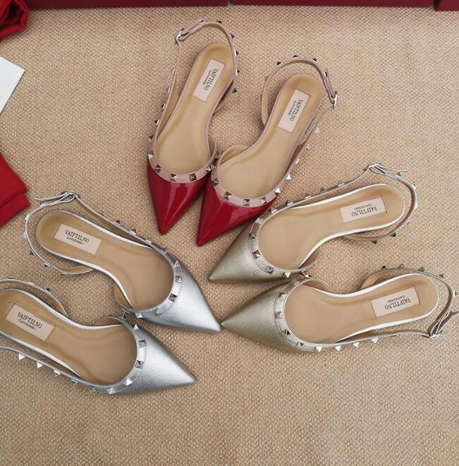 dress shoes luxury rivet sandals flat pointed toe women wedding fashion heels v brand + dust bag te3z, Black
dress shoes luxury rivet sandals flat pointed toe women wedding fashion heels v brand + dust bag te3z, Black