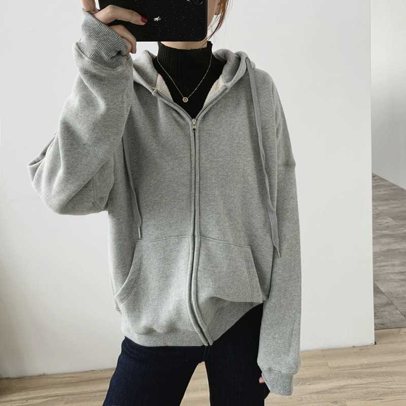 HXJJP Women's Terry Sanding Thick Hoodies Zip Jackets Spring Long Sleeve Easing Simple Solid Casual Jacket 210607, Gray
HXJJP Women's Terry Sanding Thick Hoodies Zip Jackets Spring Long Sleeve Easing Simple Solid Casual Jacket 210607, Gray