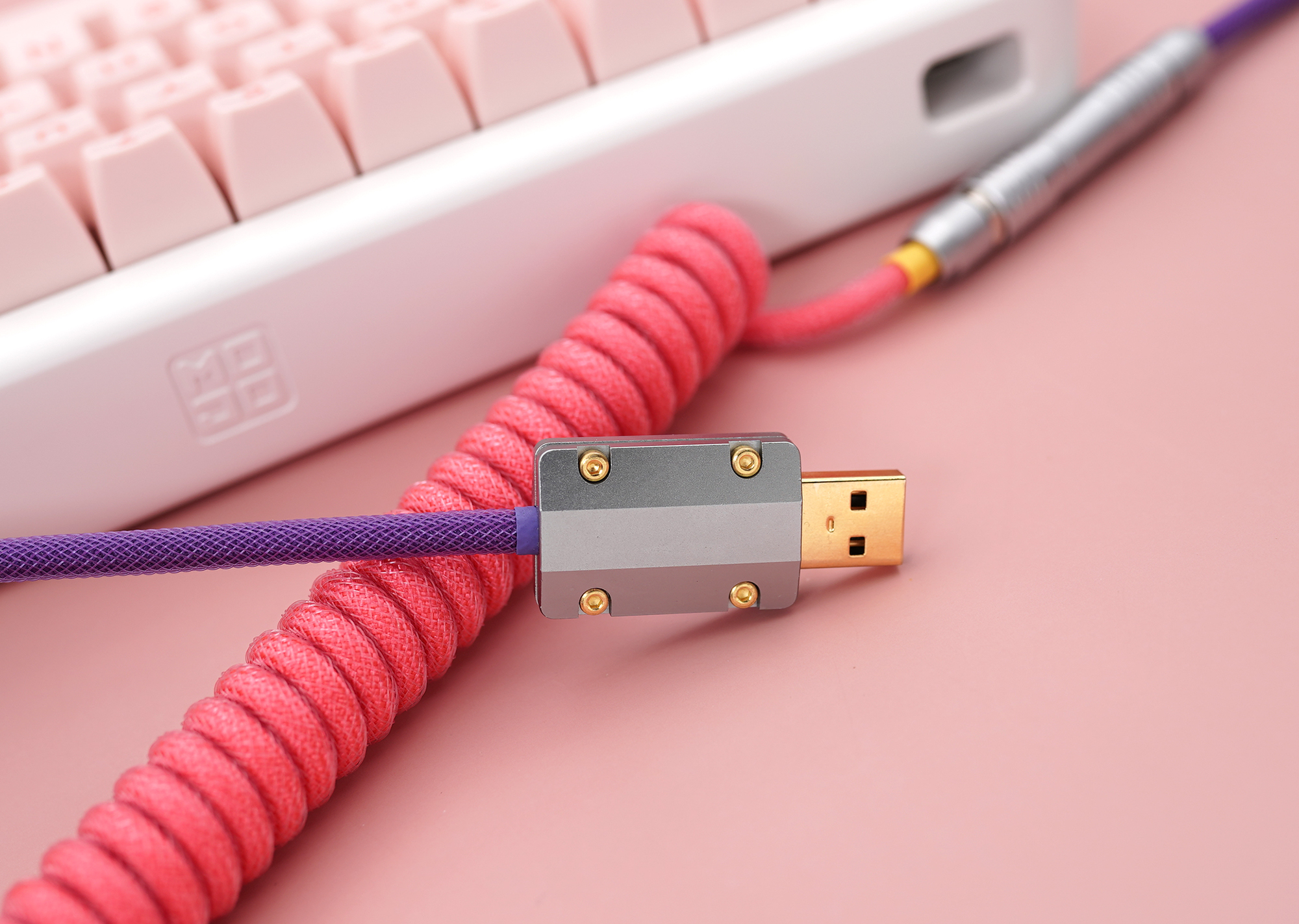 GeekCable Handmade Customized Mechanical Keyboard Data Cable For GMK Theme SP Keycap Line The Grand Budapest Hotel Colorway