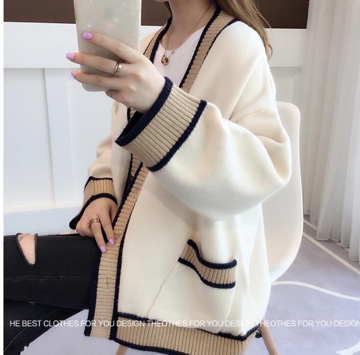 Women's Cardigan Knitted Korean loose Fashion Stripe Wool Sweater for Women Winter Long Sleeve V-neck Casual Knitwear Coats Female jacket, White
Women's Cardigan Knitted Korean loose Fashion Stripe Wool Sweater for Women Winter Long Sleeve V-neck Casual Knitwear Coats Female jacket, White
